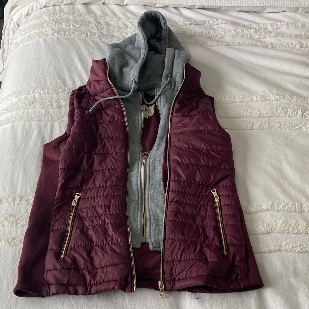 YMI Layered / Quilted Hooded Vest